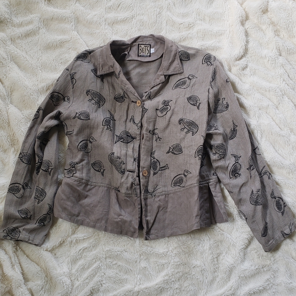 bets by canvasbacks size large button up womens artsy  lagenlook grandmacore